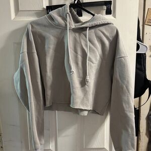 Casual gray Cropped Hoodie